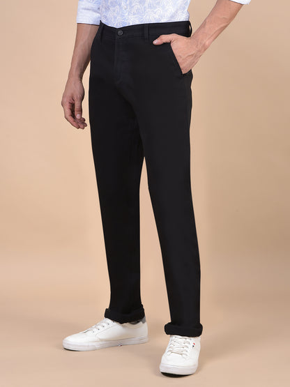 Casual Trouser for Men | Breathable & Soft with Color Fastness Regular Fit Cotton Blend Fabric Solid Pattern Button Closure