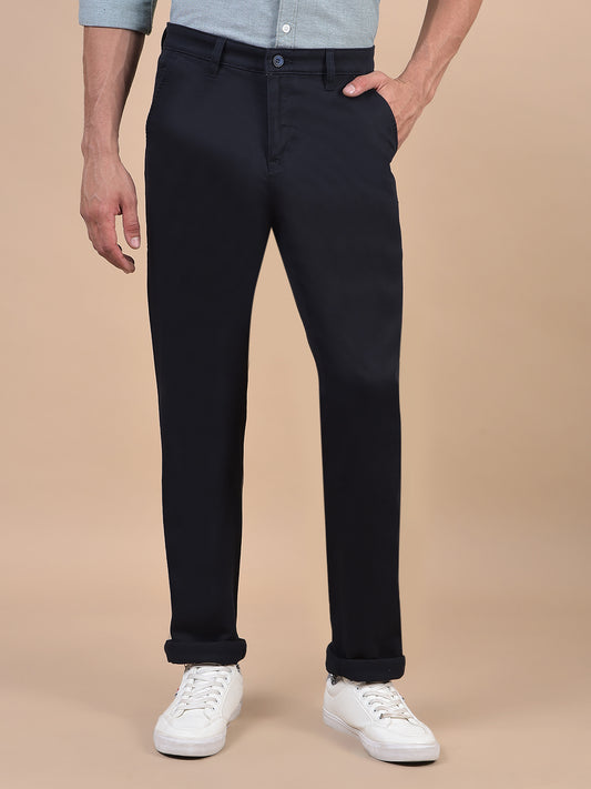 Casual Trouser for Men | Breathable & Soft with Color Fastness Regular Fit Cotton Blend Fabric Solid Pattern Button Closure