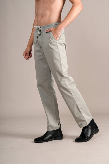 Casual Trouser for Men | Breathable & Soft with Color Fastness Regular Fit Cotton Blend Fabric Solid Pattern Drawstring Closure