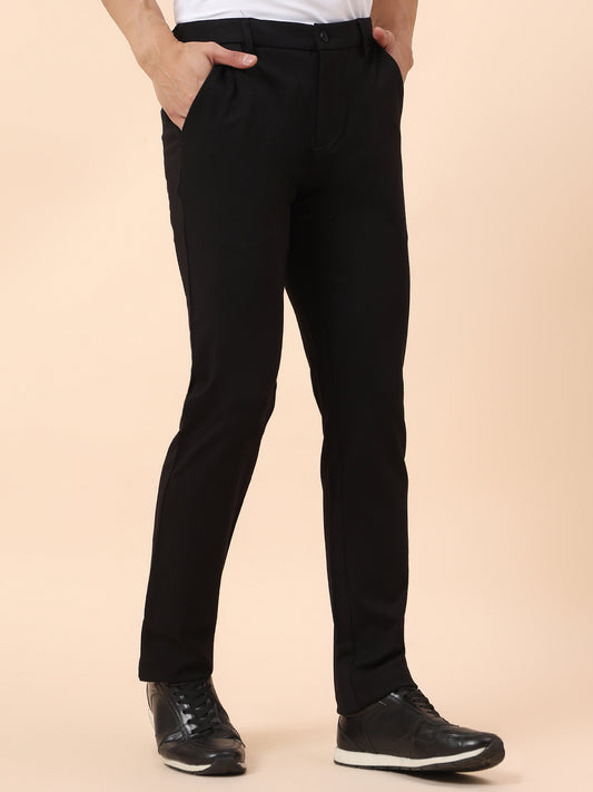 Casual Trouser for Men | Breathable & Soft with Color Fastness Regular Fit Polyester Fabric Solid Pattern Button Closure