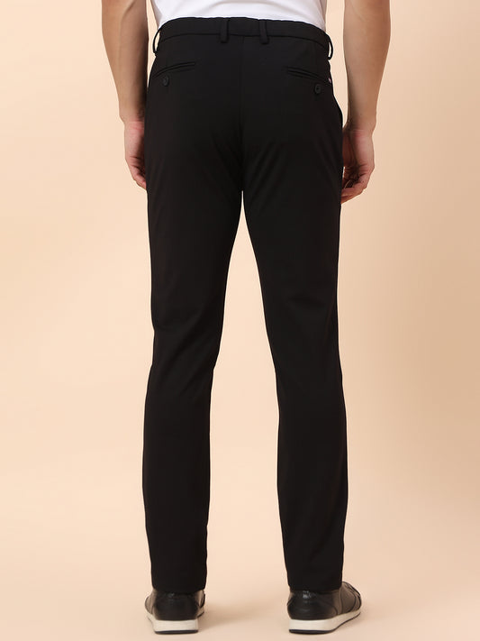 Casual Trouser for Men | Breathable & Soft with Color Fastness Regular Fit Polyester Fabric Solid Pattern Button Closure