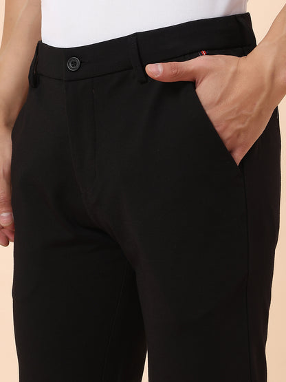 Casual Trouser for Men | Breathable & Soft with Color Fastness Regular Fit Polyester Fabric Solid Pattern Button Closure