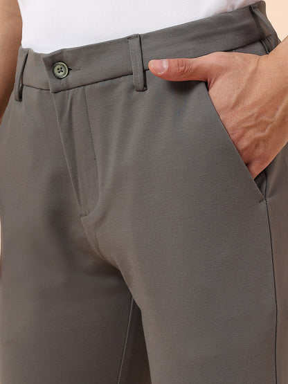 Casual Trouser for Men | Breathable & Soft with Color Fastness Regular Fit Polyester Fabric Solid Pattern Button Closure