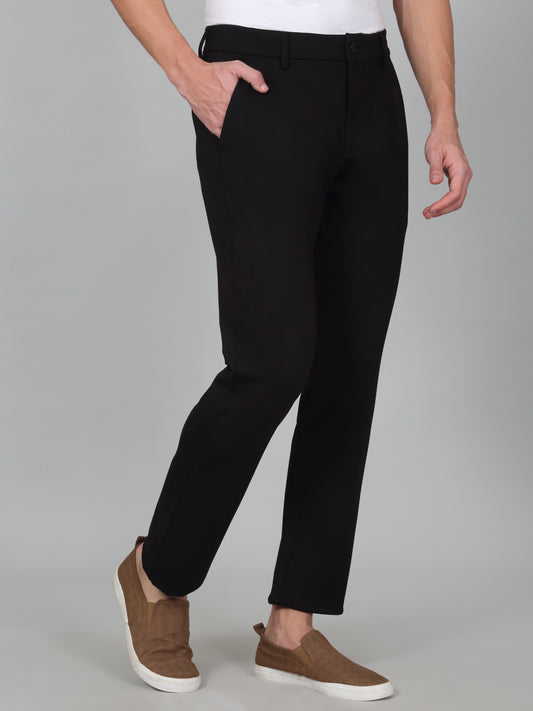 Casual Trouser for Men | Breathable & Soft with Color Fastness Regular Fit Poly Cotton Fabric Solid Pattern Button Closure