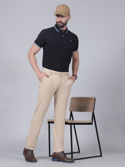 Casual Trouser for Men | Breathable & Soft with Color Fastness Regular Fit Poly Cotton Fabric Solid Pattern Button Closure