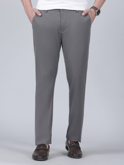 Casual Trouser for Men | Breathable & Soft with Color Fastness Regular Fit Poly Cotton Fabric Solid Pattern Button Closure
