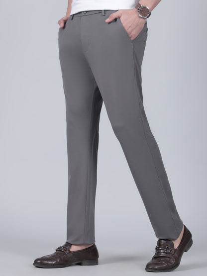 Casual Trouser for Men | Breathable & Soft with Color Fastness Regular Fit Poly Cotton Fabric Solid Pattern Button Closure