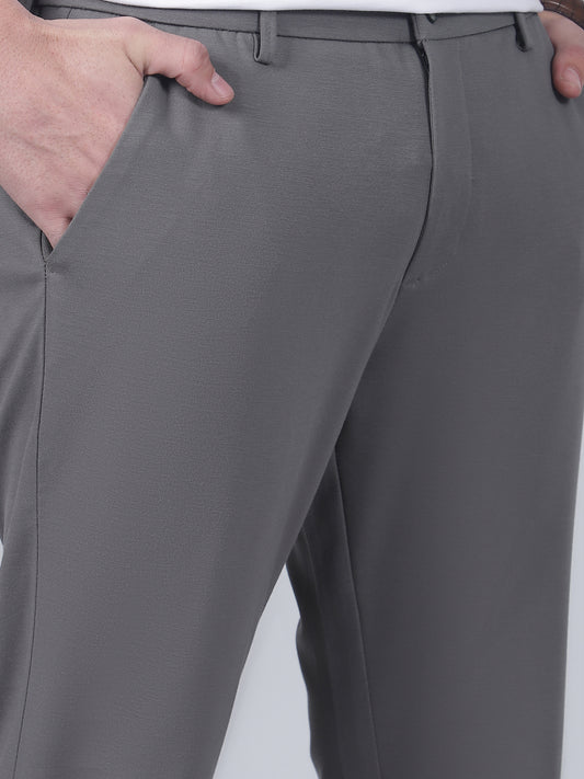 Casual Trouser for Men | Breathable & Soft with Color Fastness Regular Fit Poly Cotton Fabric Solid Pattern Button Closure