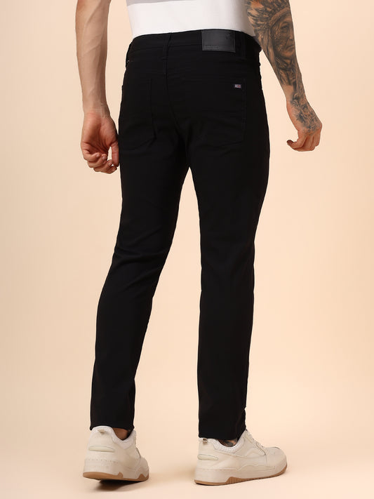 Casual Trouser for Men | Breathable & Soft with Color Fastness Regular Fit Spandex Fabric Solid Pattern Button Closure