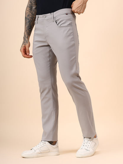 Casual Trouser for Men | Breathable & Soft with Color Fastness Regular Fit Spandex Fabric Solid Pattern Button Closure