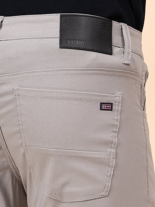 Casual Trouser for Men | Breathable & Soft with Color Fastness Regular Fit Spandex Fabric Solid Pattern Button Closure