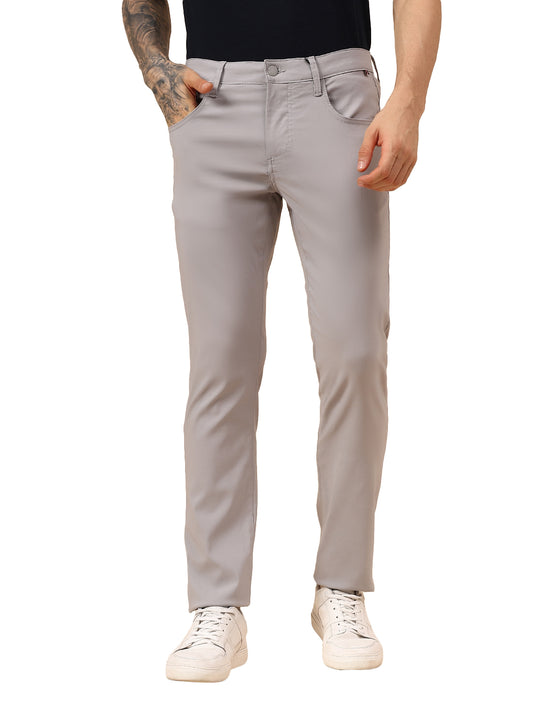 Casual Trouser for Men | Breathable & Soft with Color Fastness Regular Fit Spandex Fabric Solid Pattern Button Closure