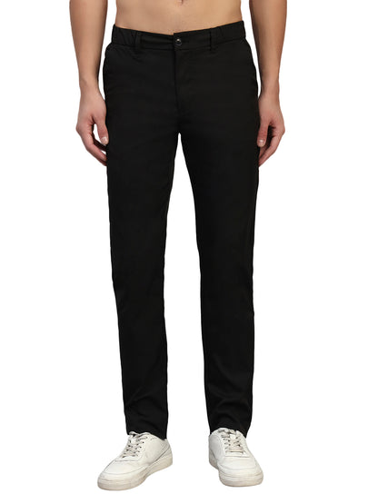 Casual Trouser for Men | Breathable & Soft with Color Fastness Regular Fit Polyester Fabric Solid Pattern Button Closure