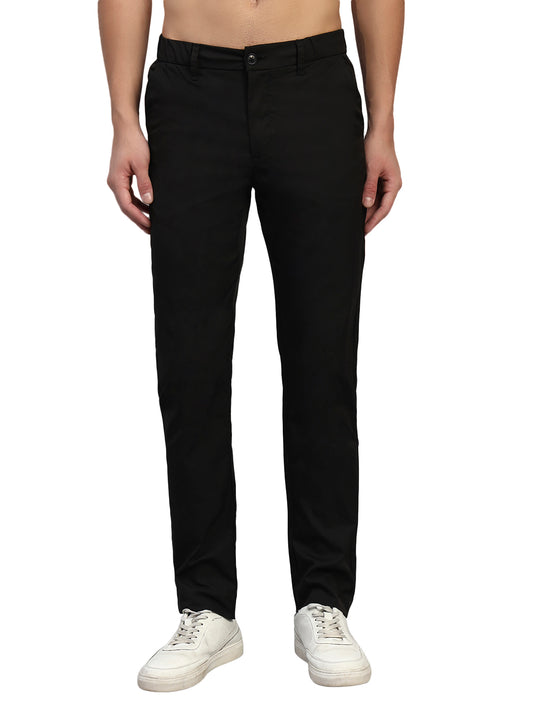 Casual Trouser for Men | Breathable & Soft with Color Fastness Regular Fit Polyester Fabric Solid Pattern Button Closure