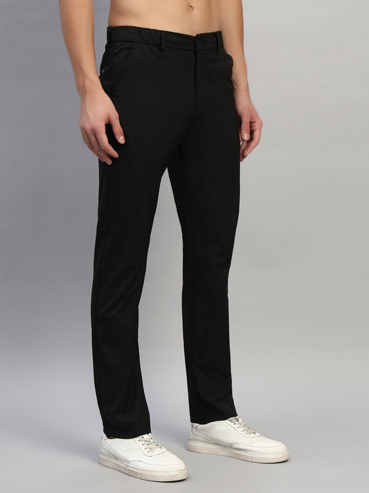 Casual Trouser for Men | Breathable & Soft with Color Fastness Regular Fit Polyester Fabric Solid Pattern Button Closure