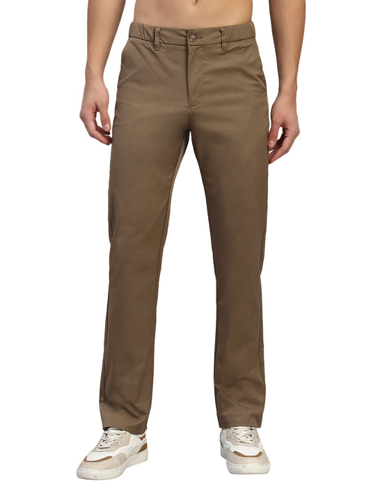 Casual Trouser for Men | Breathable & Soft with Color Fastness Regular Fit Polyester Fabric Solid Pattern Button Closure