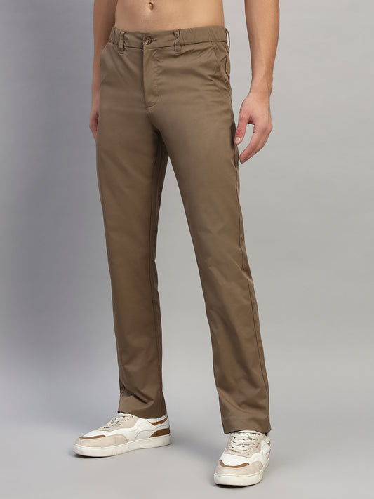 Casual Trouser for Men | Breathable & Soft with Color Fastness Regular Fit Polyester Fabric Solid Pattern Button Closure
