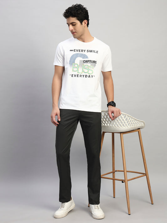 Casual Trouser for Men | Breathable & Soft with Color Fastness Regular Fit Polyester Fabric Solid Pattern Button Closure