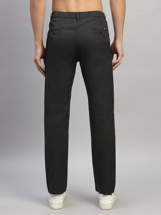 Casual Trouser for Men | Breathable & Soft with Color Fastness Regular Fit Polyester Fabric Solid Pattern Button Closure