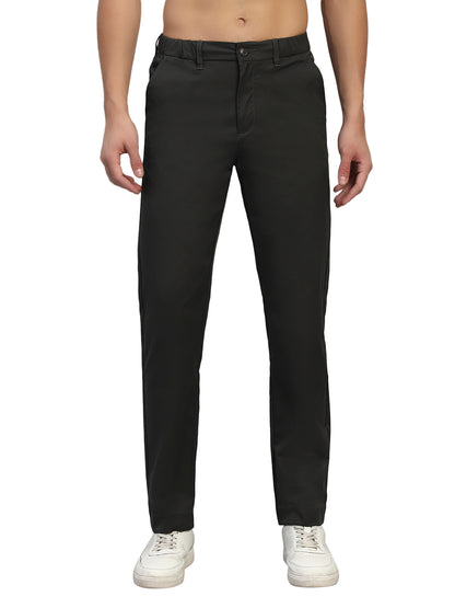 Casual Trouser for Men | Breathable & Soft with Color Fastness Regular Fit Polyester Fabric Solid Pattern Button Closure