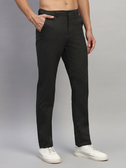 Casual Trouser for Men | Breathable & Soft with Color Fastness Regular Fit Polyester Fabric Solid Pattern Button Closure