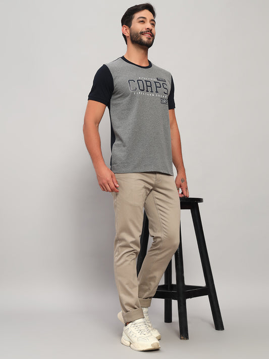 Casual Trouser for Men | Breathable & Soft with Color Fastness Regular Fit Cotton Blend Fabric Self Design Pattern Button Closure