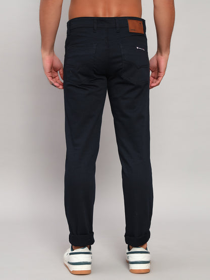 Casual Trouser for Men | Breathable & Soft with Color Fastness Regular Fit Cotton Blend Fabric Self Design Pattern Button Closure