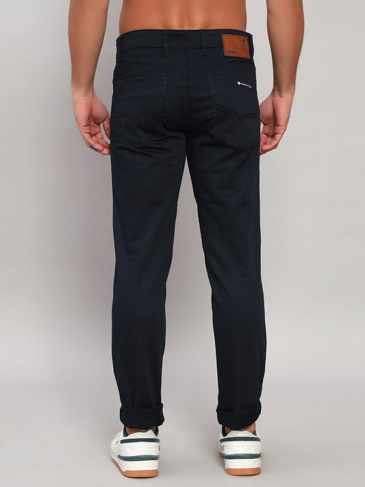 Casual Trouser for Men | Breathable & Soft with Color Fastness Regular Fit Cotton Blend Fabric Self Design Pattern Button Closure