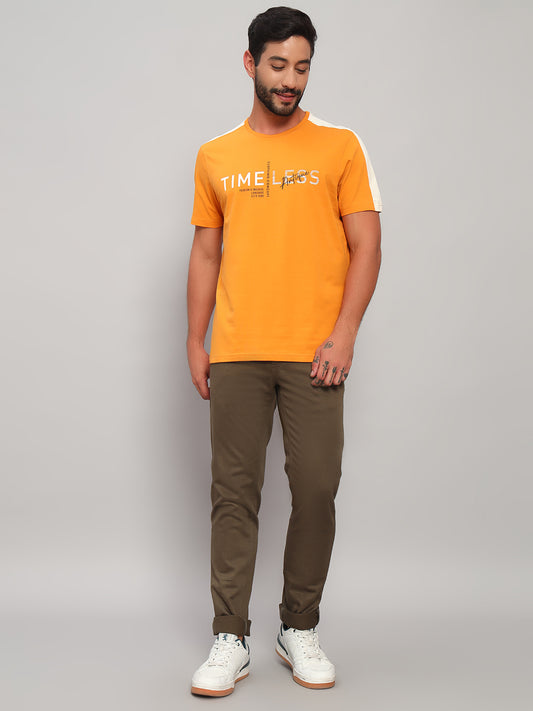 Casual Trouser for Men | Breathable & Soft with Color Fastness Regular Fit Cotton Blend Fabric Self Design Pattern Button Closure