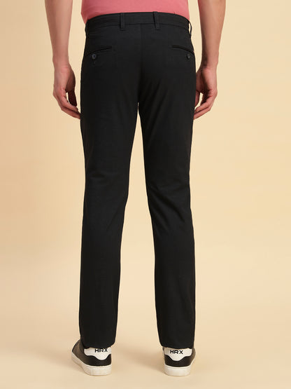 Casual Trouser for Men | Breathable & Soft with Color Fastness Regular Fit Cotton Blend Fabric Self Design Pattern Button Closure