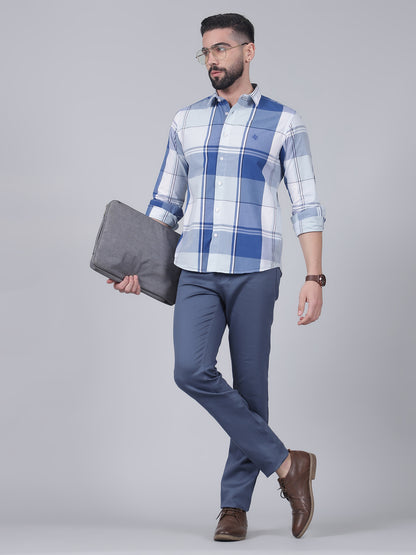 Casual Trouser for Men | Breathable & Soft with Color Fastness Regular Fit Cotton Blend Fabric Solid Pattern Button Closure