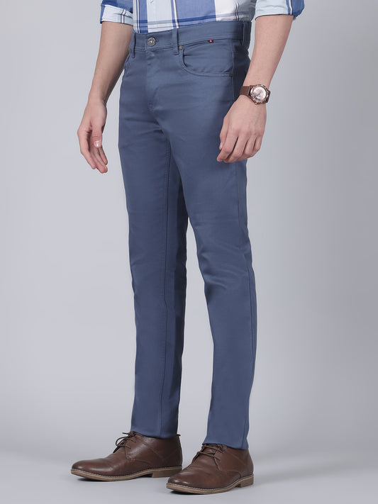 Casual Trouser for Men | Breathable & Soft with Color Fastness Regular Fit Cotton Blend Fabric Solid Pattern Button Closure