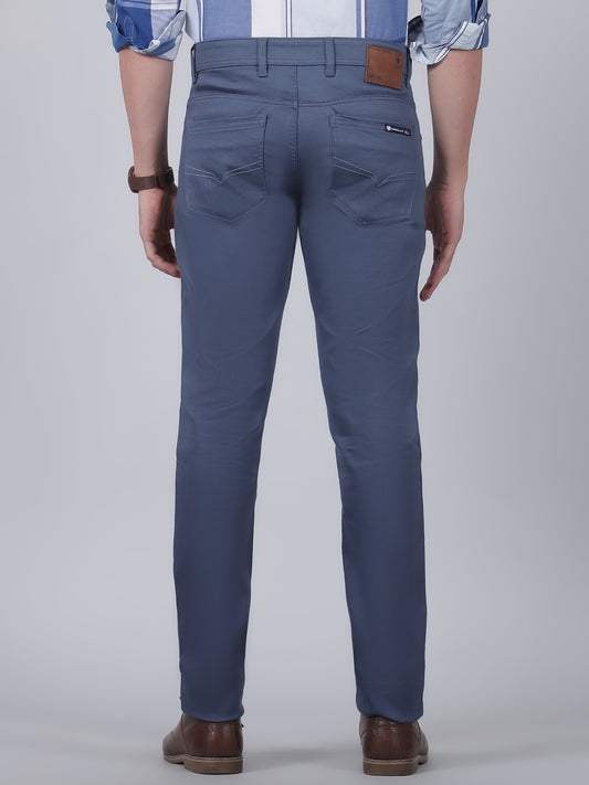 Casual Trouser for Men | Breathable & Soft with Color Fastness Regular Fit Cotton Blend Fabric Solid Pattern Button Closure