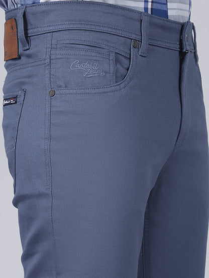 Casual Trouser for Men | Breathable & Soft with Color Fastness Regular Fit Cotton Blend Fabric Solid Pattern Button Closure