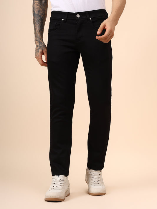 Casual Trouser for Men | Breathable & Soft with Color Fastness Regular Fit Cotton Blend Fabric Solid Pattern Button Closure