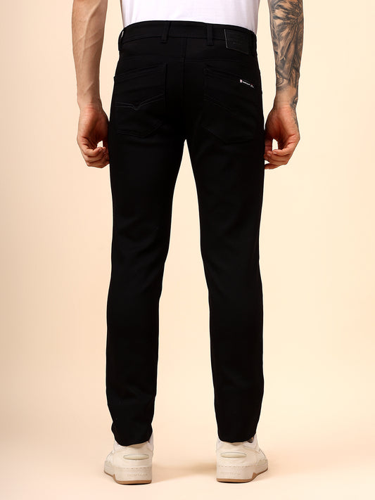 Casual Trouser for Men | Breathable & Soft with Color Fastness Regular Fit Cotton Blend Fabric Solid Pattern Button Closure