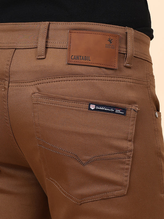 Casual Trouser for Men | Breathable & Soft with Color Fastness Regular Fit Cotton Blend Fabric Solid Pattern Button Closure