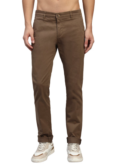 Casual Trouser for Men | Breathable & Soft with Color Fastness Regular Fit Cotton Blend Fabric Solid Pattern Button Closure