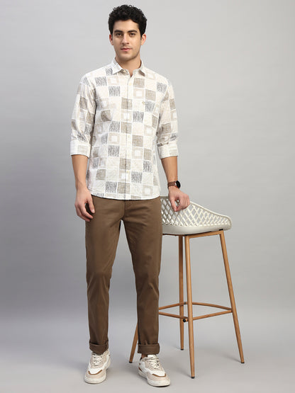 Casual Trouser for Men | Breathable & Soft with Color Fastness Regular Fit Cotton Blend Fabric Solid Pattern Button Closure