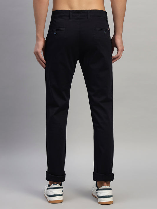 Casual Trouser for Men | Breathable & Soft with Color Fastness Regular Fit Cotton Blend Fabric Solid Pattern Button Closure