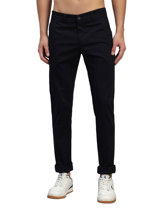 Casual Trouser for Men | Breathable & Soft with Color Fastness Regular Fit Cotton Blend Fabric Solid Pattern Button Closure