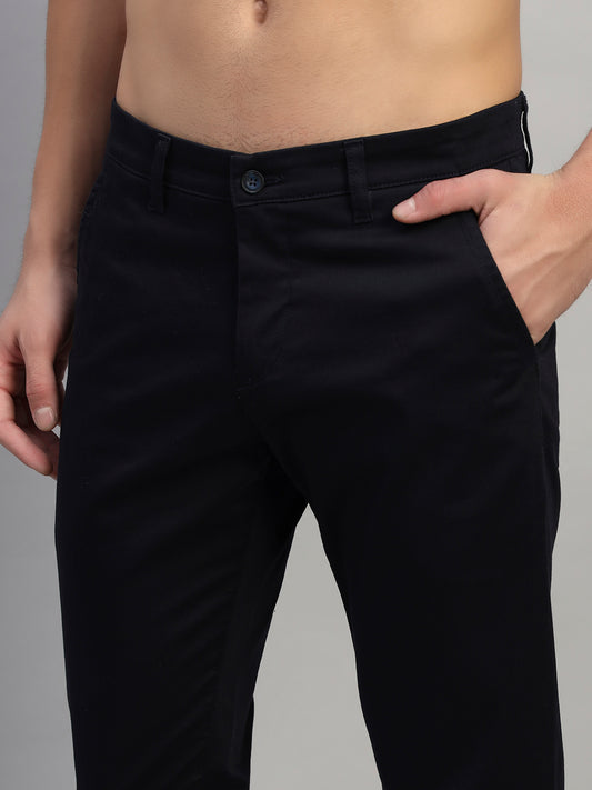 Casual Trouser for Men | Breathable & Soft with Color Fastness Regular Fit Cotton Blend Fabric Solid Pattern Button Closure