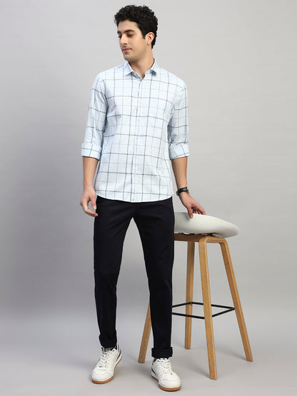 Men's Solid Brown Flat Front Regular Fit Casual Trouser