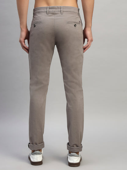 Casual Trouser for Men | Breathable & Soft with Color Fastness Regular Fit Cotton Blend Fabric Solid Pattern Button Closure