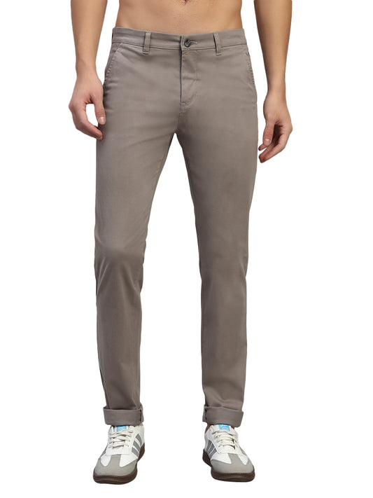 Casual Trouser for Men | Breathable & Soft with Color Fastness Regular Fit Cotton Blend Fabric Solid Pattern Button Closure