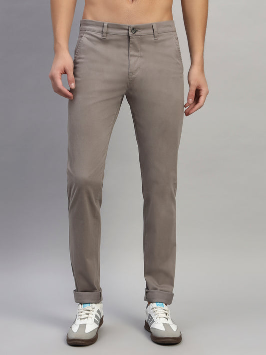 Casual Trouser for Men | Breathable & Soft with Color Fastness Regular Fit Cotton Blend Fabric Solid Pattern Button Closure