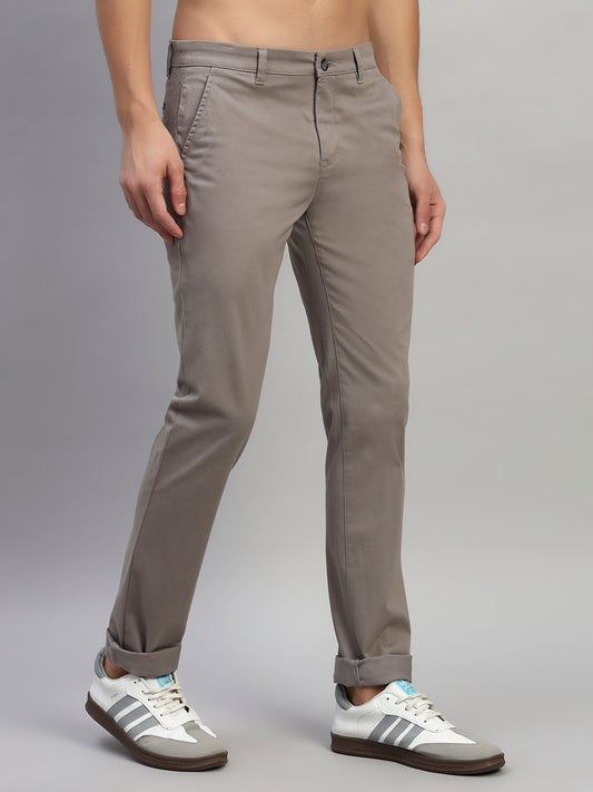 Casual Trouser for Men | Breathable & Soft with Color Fastness Regular Fit Cotton Blend Fabric Solid Pattern Button Closure