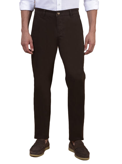 Casual Trouser for Men | Breathable & Soft with Color Fastness Regular Fit Cotton Blend Fabric Solid Pattern Button Closure
