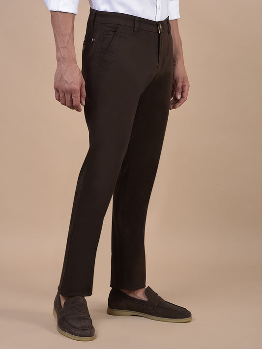 Casual Trouser for Men | Breathable & Soft with Color Fastness Regular Fit Cotton Blend Fabric Solid Pattern Button Closure