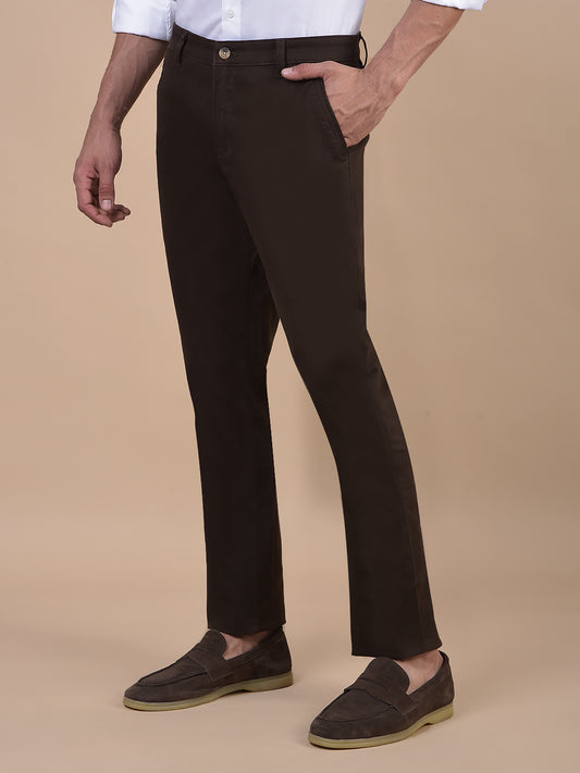 Casual Trouser for Men | Breathable & Soft with Color Fastness Regular Fit Cotton Blend Fabric Solid Pattern Button Closure